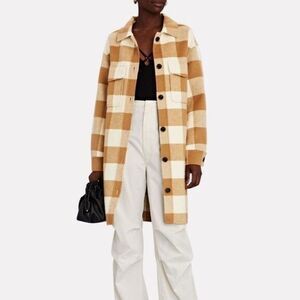 Rails Women's Jaro Plaid Long Shacket Coat size S  Wool Blend